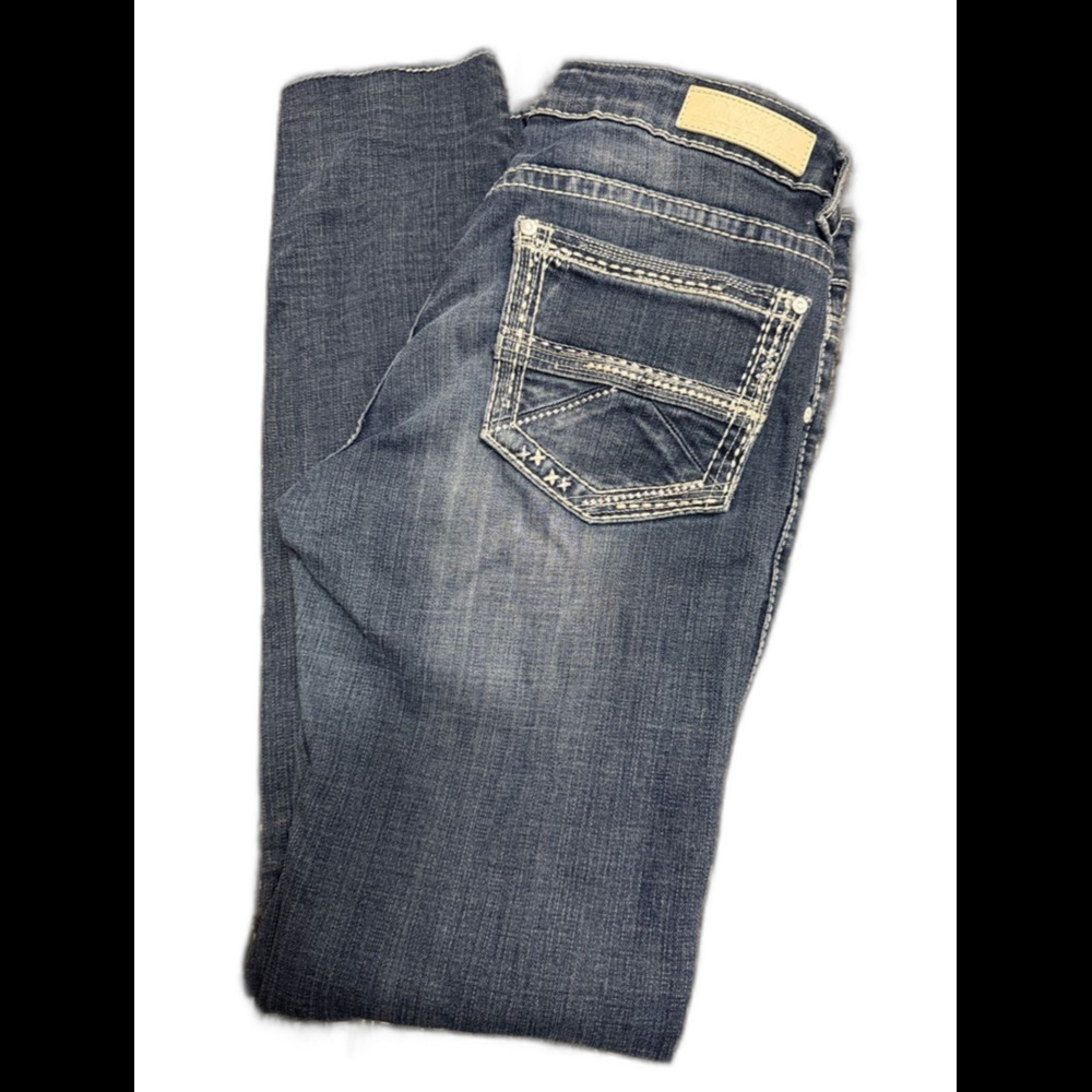 Rock & Roll Cowgirl Indigo Jeans with Pink Logo - Picture 1 of 3